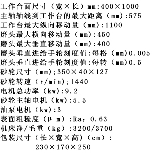 臥軸距臺(tái)平面磨床